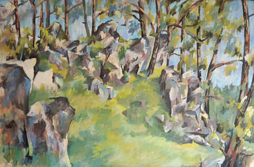 Felsgarten bei Wieslbruck by Florian Weiss, Painting for Sale on Select