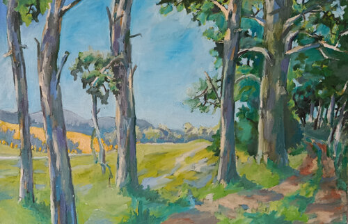 Waldweg am Brand by Florian Weiss, Painting for Sale on Select