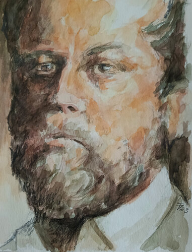 Portrait Dr. Singer von Florian Weiss, Malerei kaufen auf Select