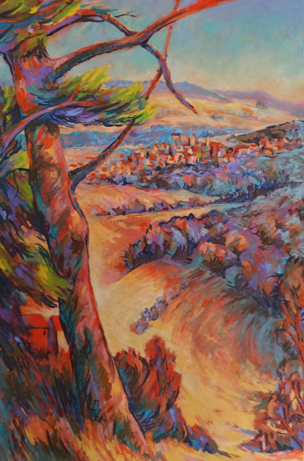 Lupburg vom Kalvarienberg aus Florian Weiss Original painting for sale