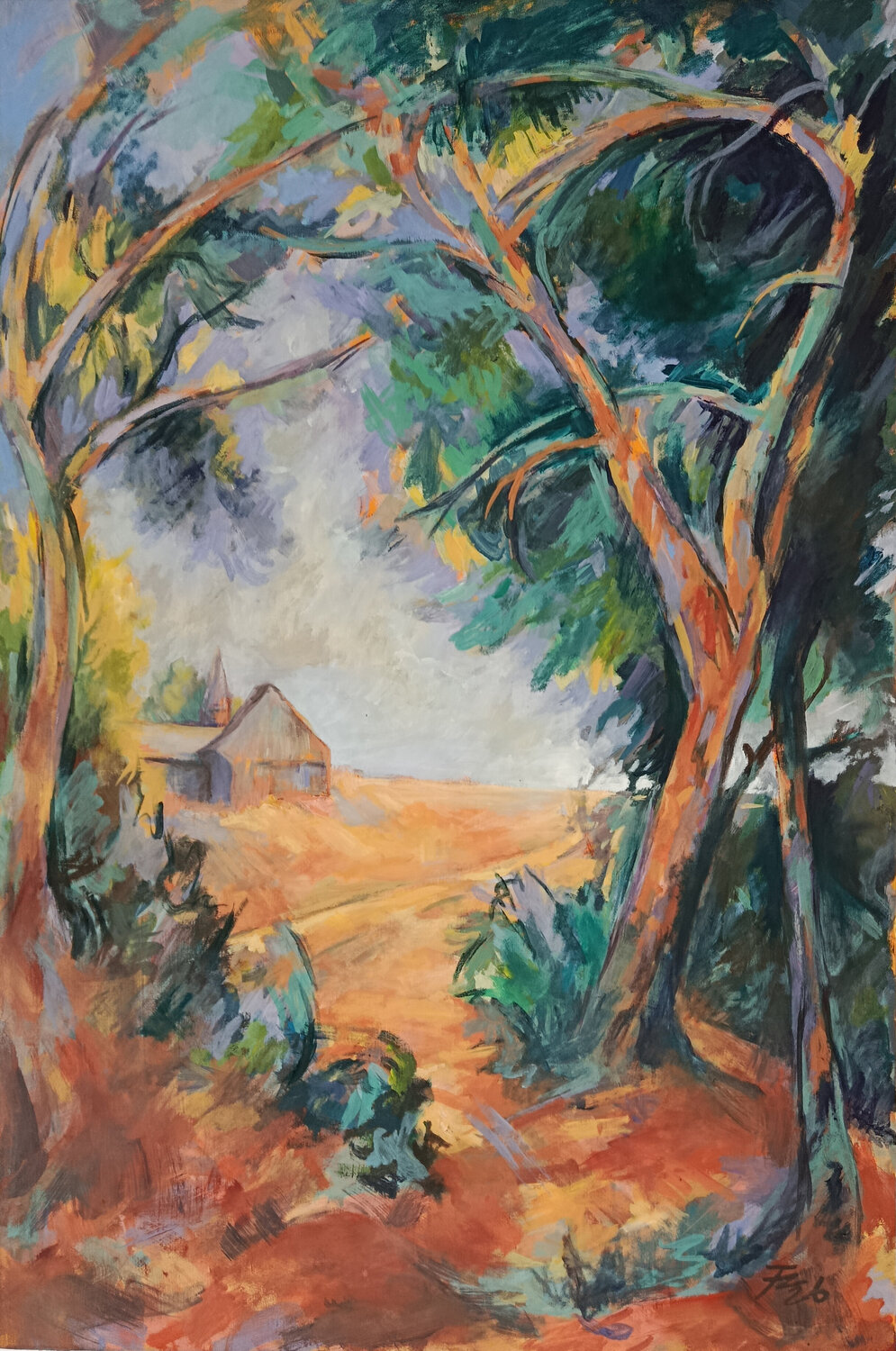 Rackendorf vom Kapellenacker aus Florian Weiss Original painting for sale