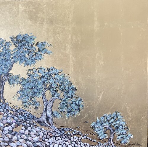 Echoes in the pebbled Earth by Ellie Lasthiotaki, Painting for Sale on Select