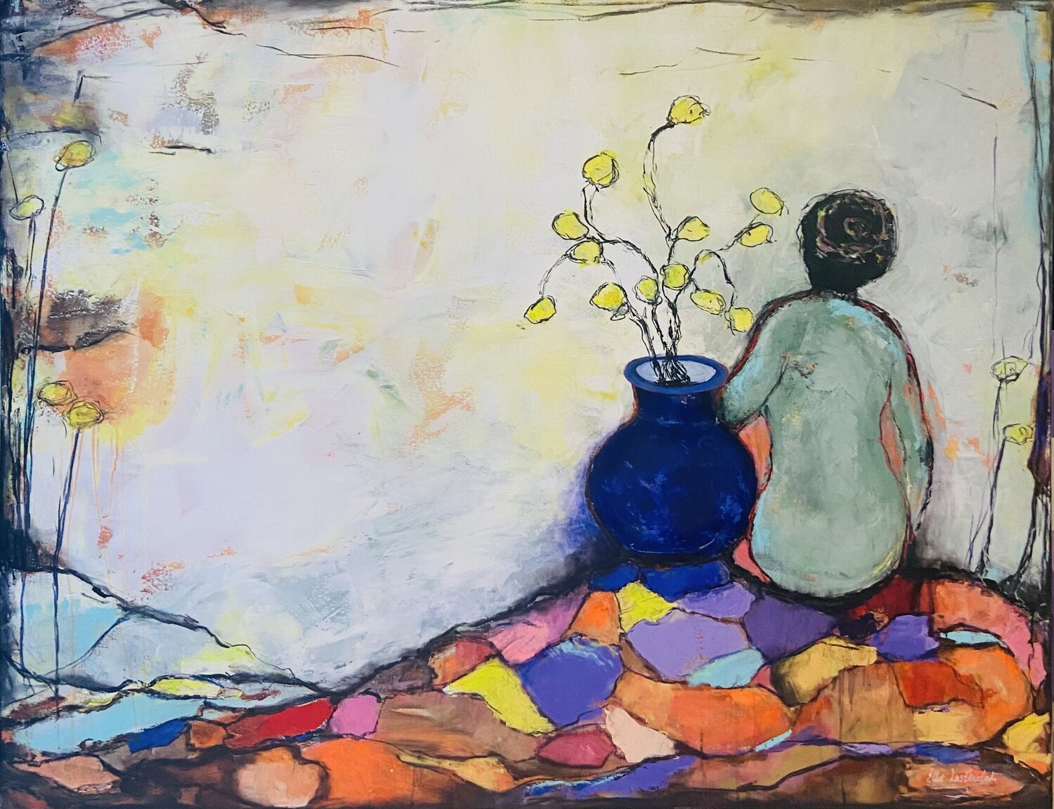 A Saga of Everlasting Love Ellie Lasthiotaki Original painting for sale