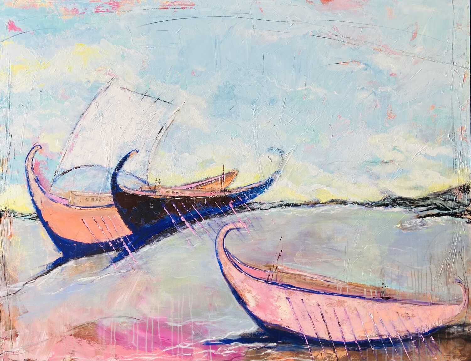 Navigating Dreams: The quest Ellie Lasthiotaki Original painting for sale