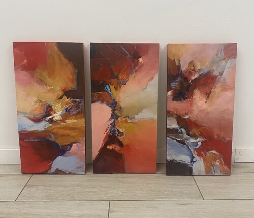 Raíces Ardientes ,tríptico by Mariana Pereira, Painting for Sale on Select