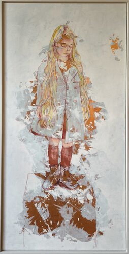 AZUL (n°2 série) Le Cube by Nathalie Peyrot, Painting for Sale on Select