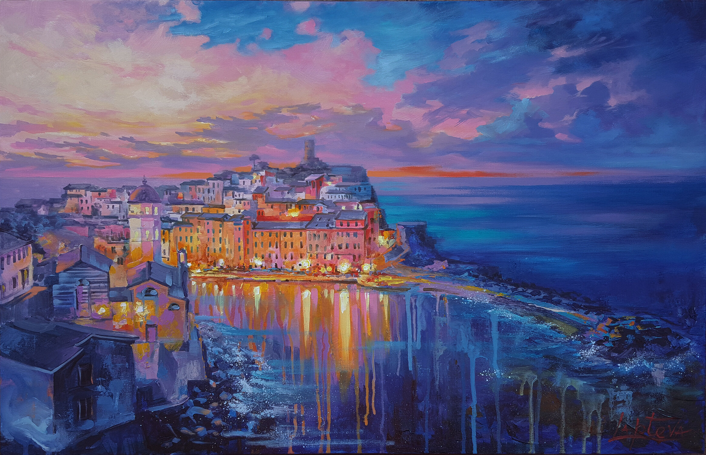 Painting Sunset in Vernazza