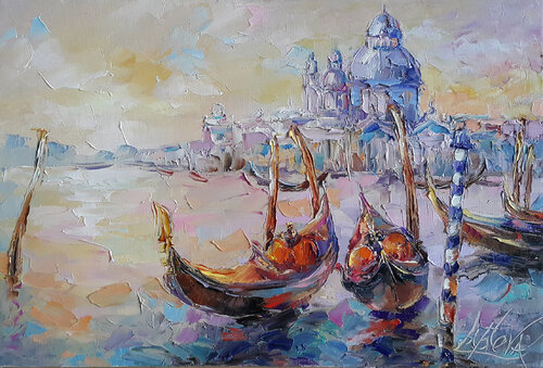 Magic of the morning in Venice by Viktoria Lapteva, Painting for Sale on Select