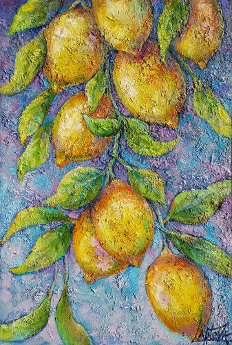Lemon Symphony by Viktoria Lapteva, Painting for Sale on Select
