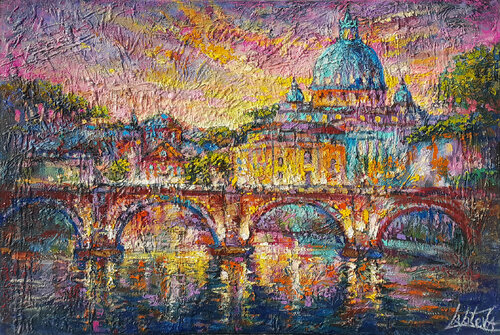 Rome in the evening by Viktoria Lapteva, Painting for Sale on Select