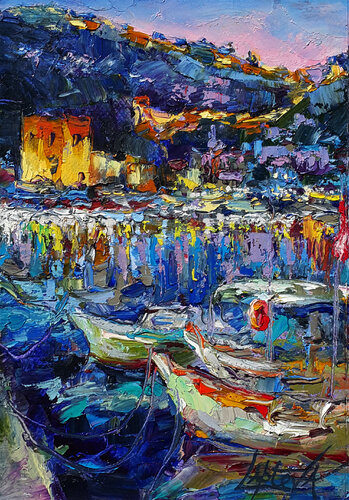 Night Alania Fortress by Viktoria Lapteva, Painting for Sale on Select