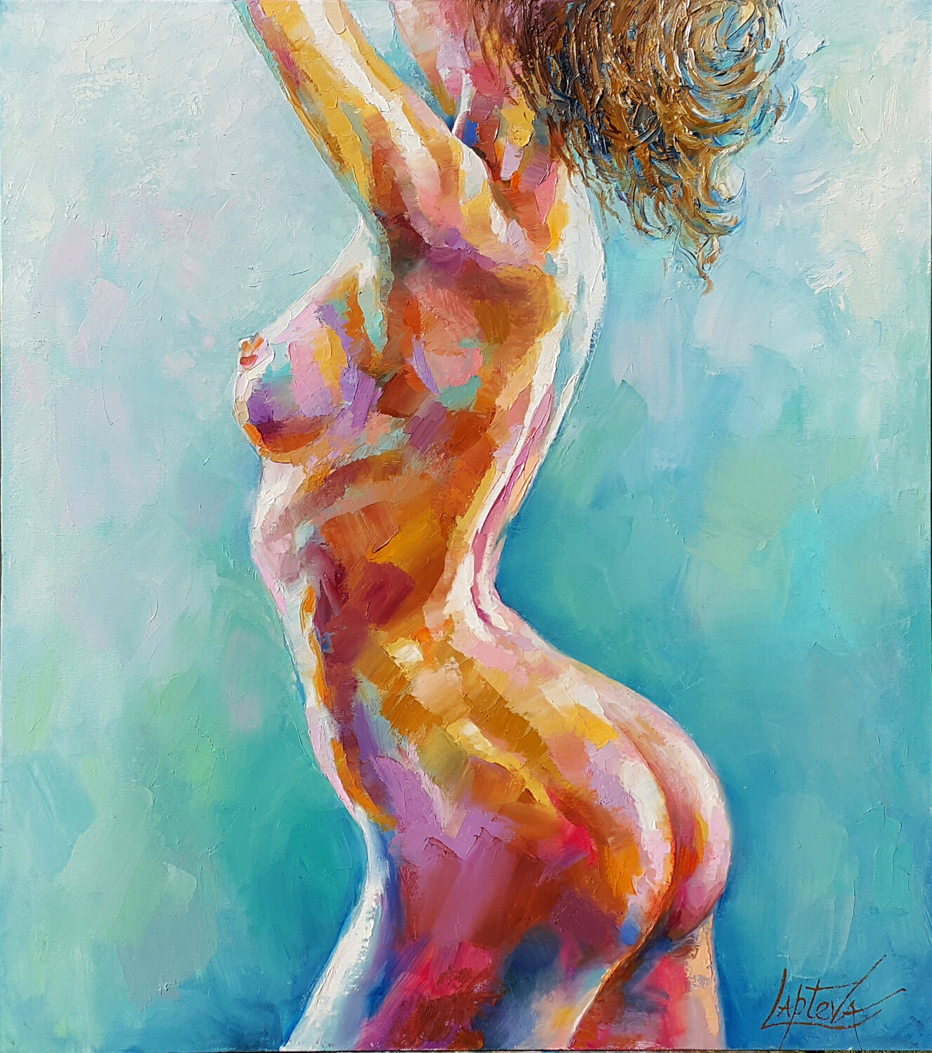 Exquisite silhouette Viktoria Lapteva Original painting for sale
