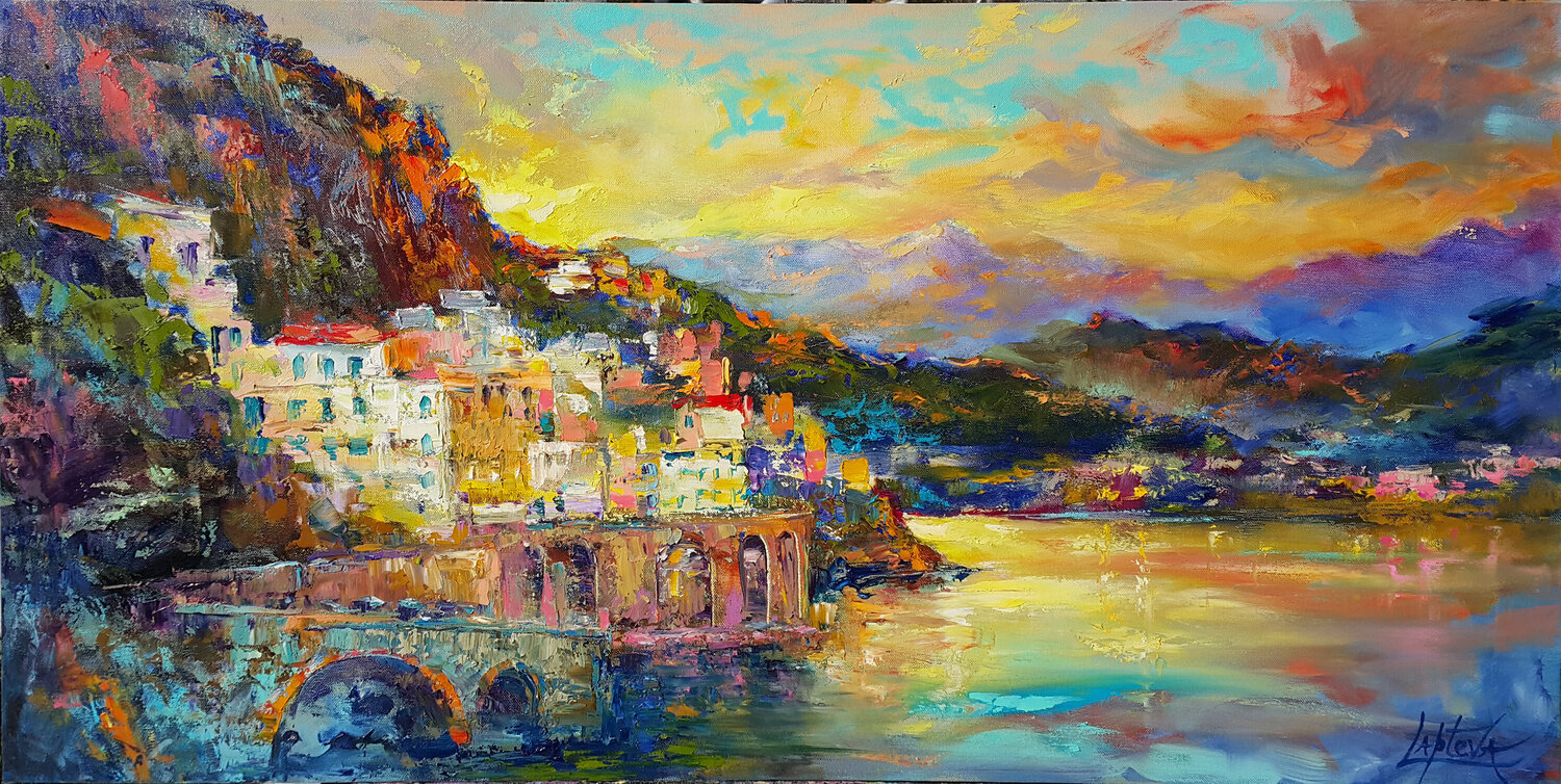 Amalfi Coast Amalfi Atrani Viktoria Lapteva Original painting for sale