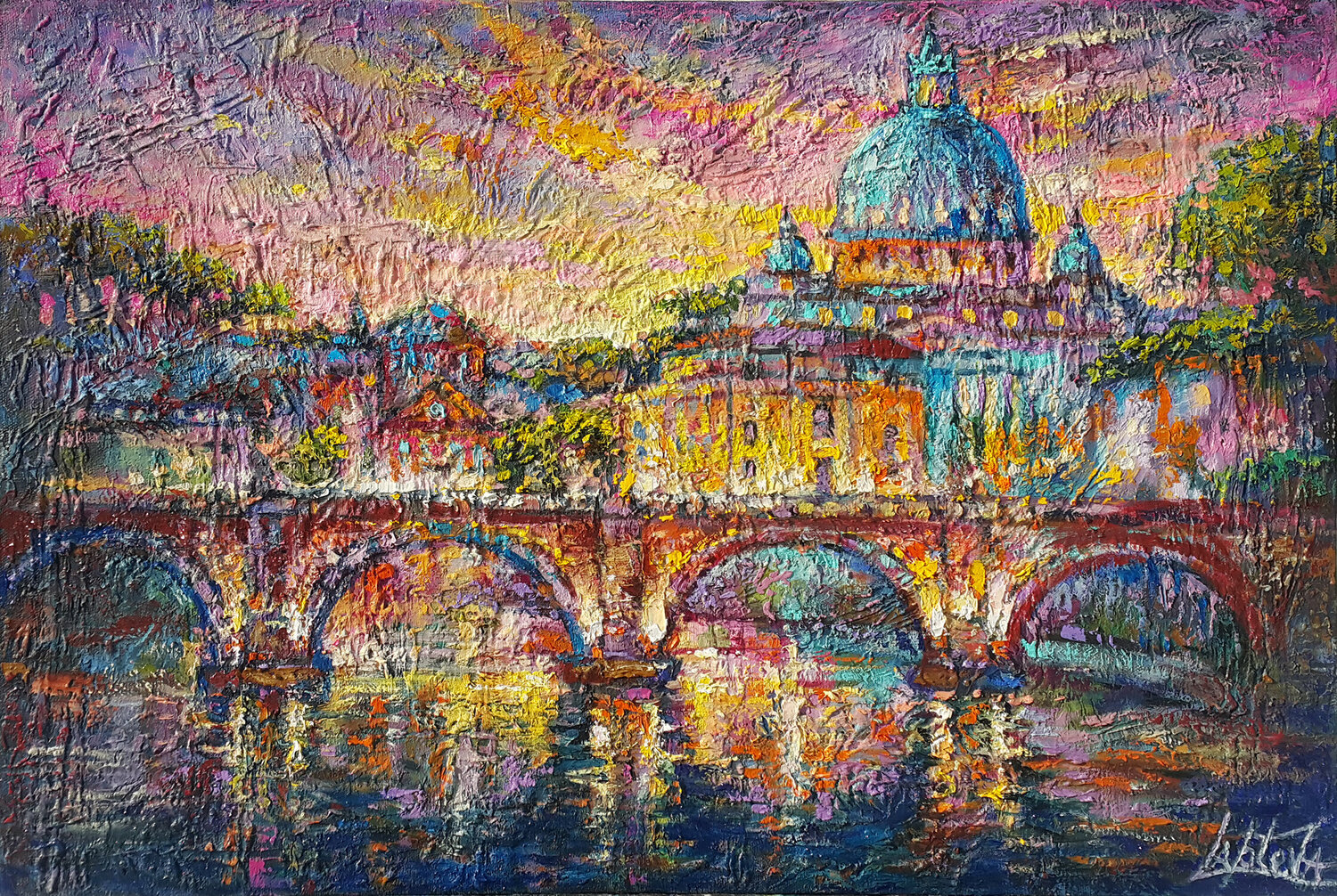 Rome in the evening Viktoria Lapteva Original painting for sale
