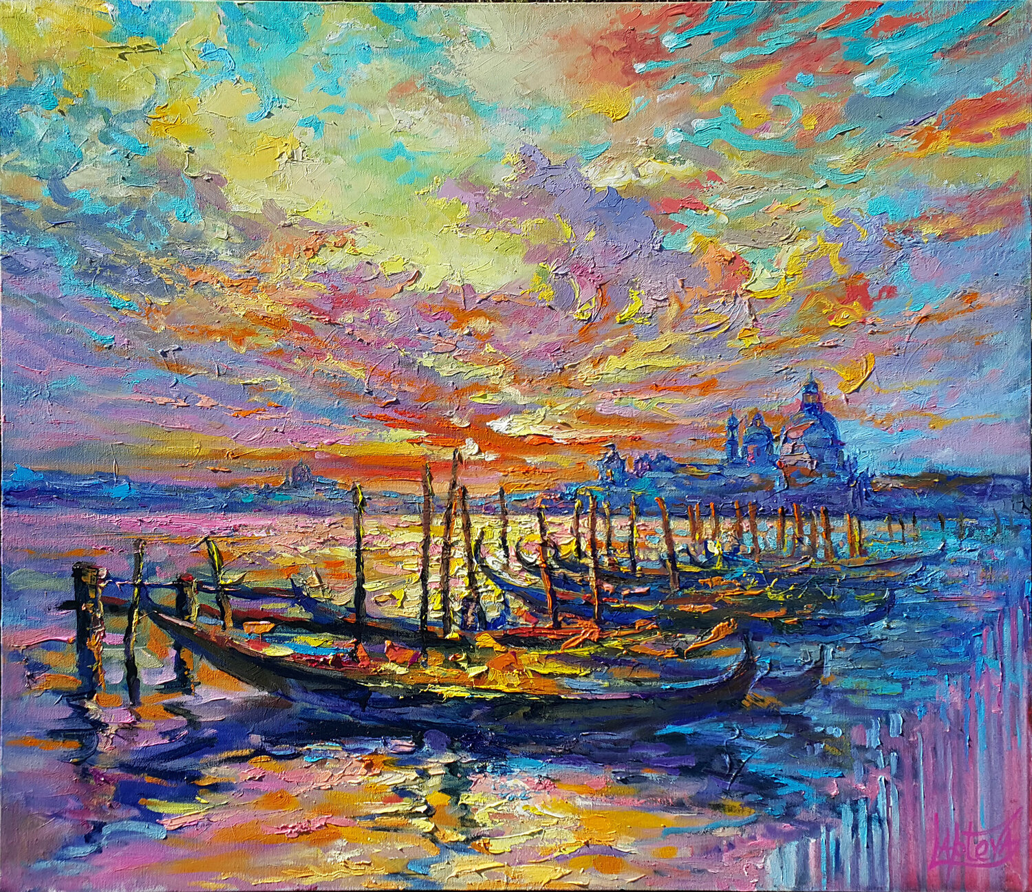 Venice Glow Viktoria Lapteva Original painting for sale