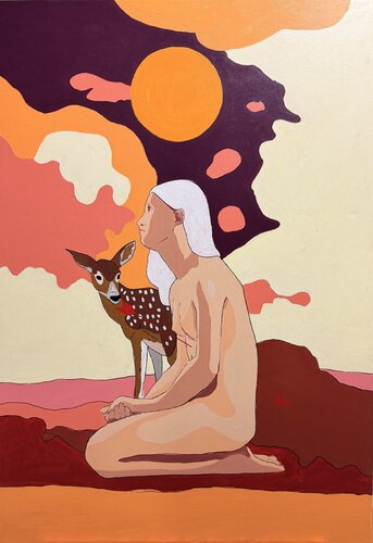La presa by Carolina Veciana, Painting for Sale on Select