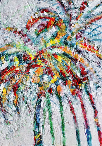Cascata in fioritura (palme) by Francesca Tesoriere, Painting for Sale on Select