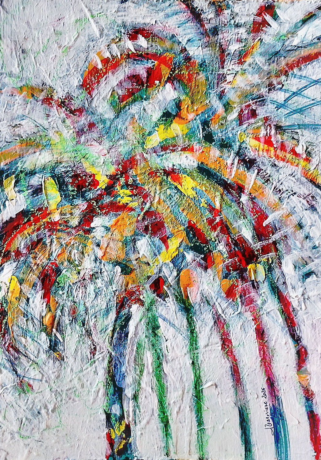 Cascata in fioritura (palme) Francesca Tesoriere Original painting for sale