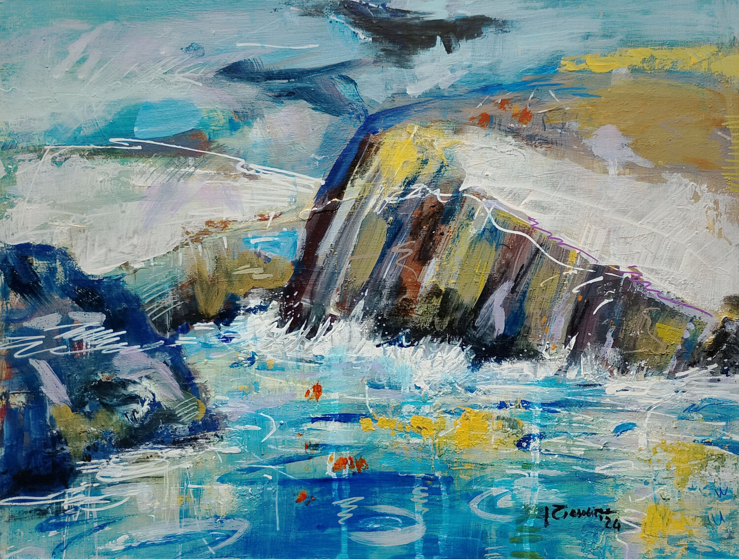 Coastal pulse Francesca Tesoriere Original painting for sale