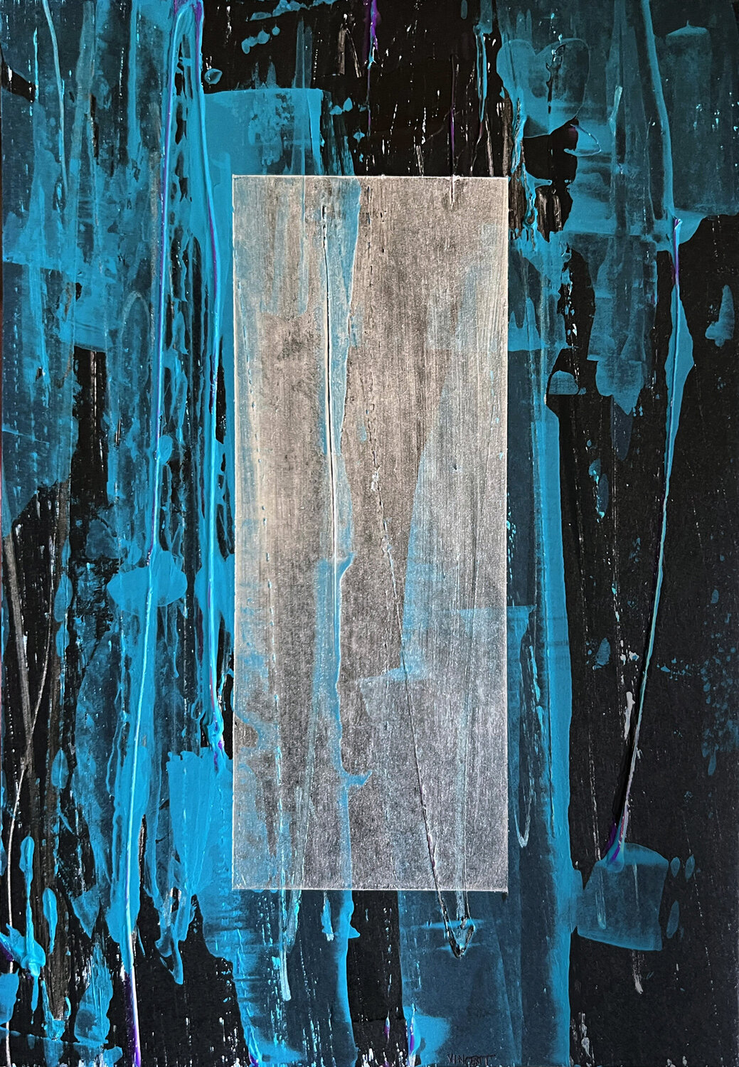 Géométrique / Gestuel n° 100 VINCENT Original painting for sale