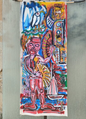 Autoritratto con semaforo by Mimmo Ferrari, Painting for Sale on Select