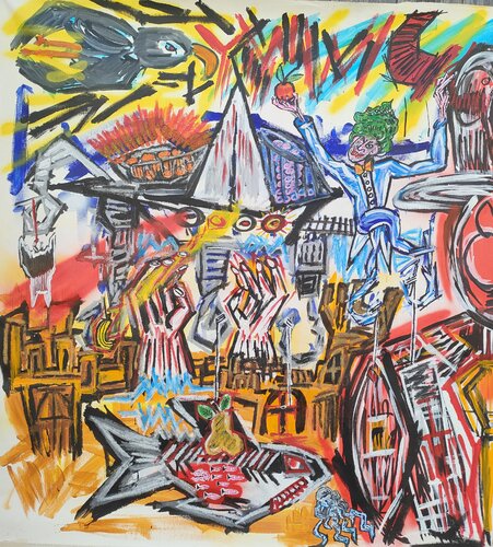 "metà" by Mimmo Ferrari, Painting for Sale on Select