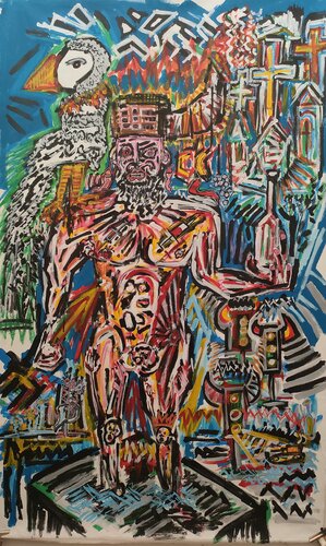 "l'altro stronzo di Riace" von Mimmo Ferrari, Malerei kaufen auf Select