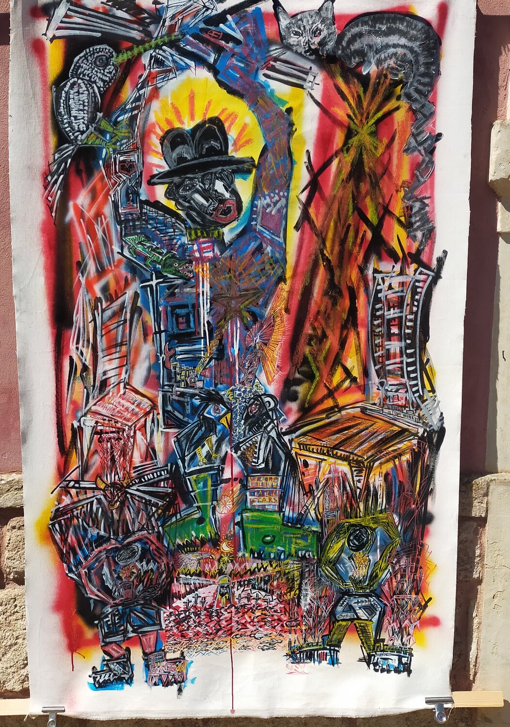 "we are all stars" Mimmo Ferrari Original painting for sale