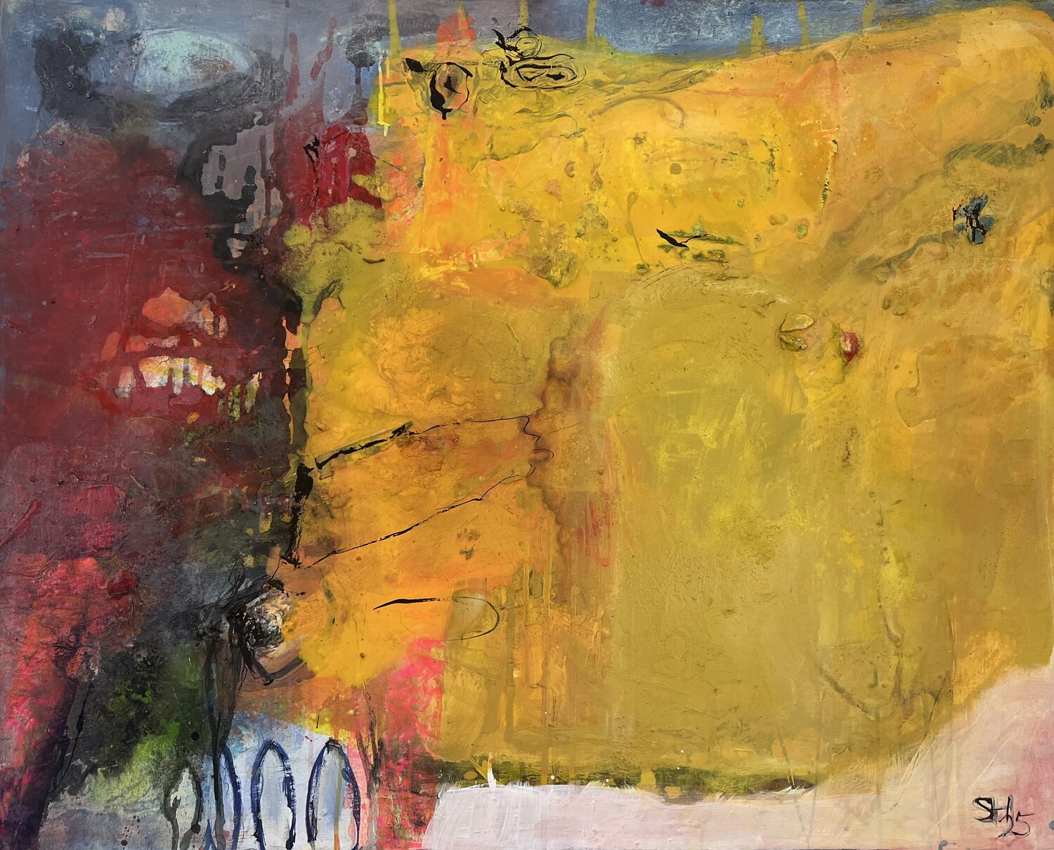 Into the Yellow Sabine Hetzer Original painting for sale