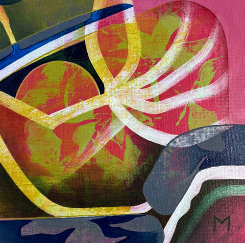 Forms of Life. The Touch of Deep Pink 1 by Marta Andrusenko, Painting for Sale on Select