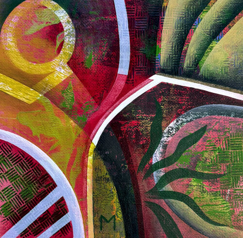 Forms of Life. The Touch of Deep Pink 2 by Marta Andrusenko, Painting for Sale on Select