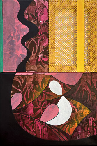 Pink-Yellow Rear Window by Marta Andrusenko, Painting for Sale on Select