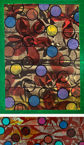 Flowers and Dots by Marta Andrusenko, Painting for Sale on Select