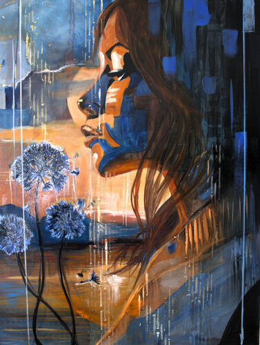 "Wishes"  Mixed Media Oil painting on Aluminum Panel by Shannon Rios, Painting for Sale on Select