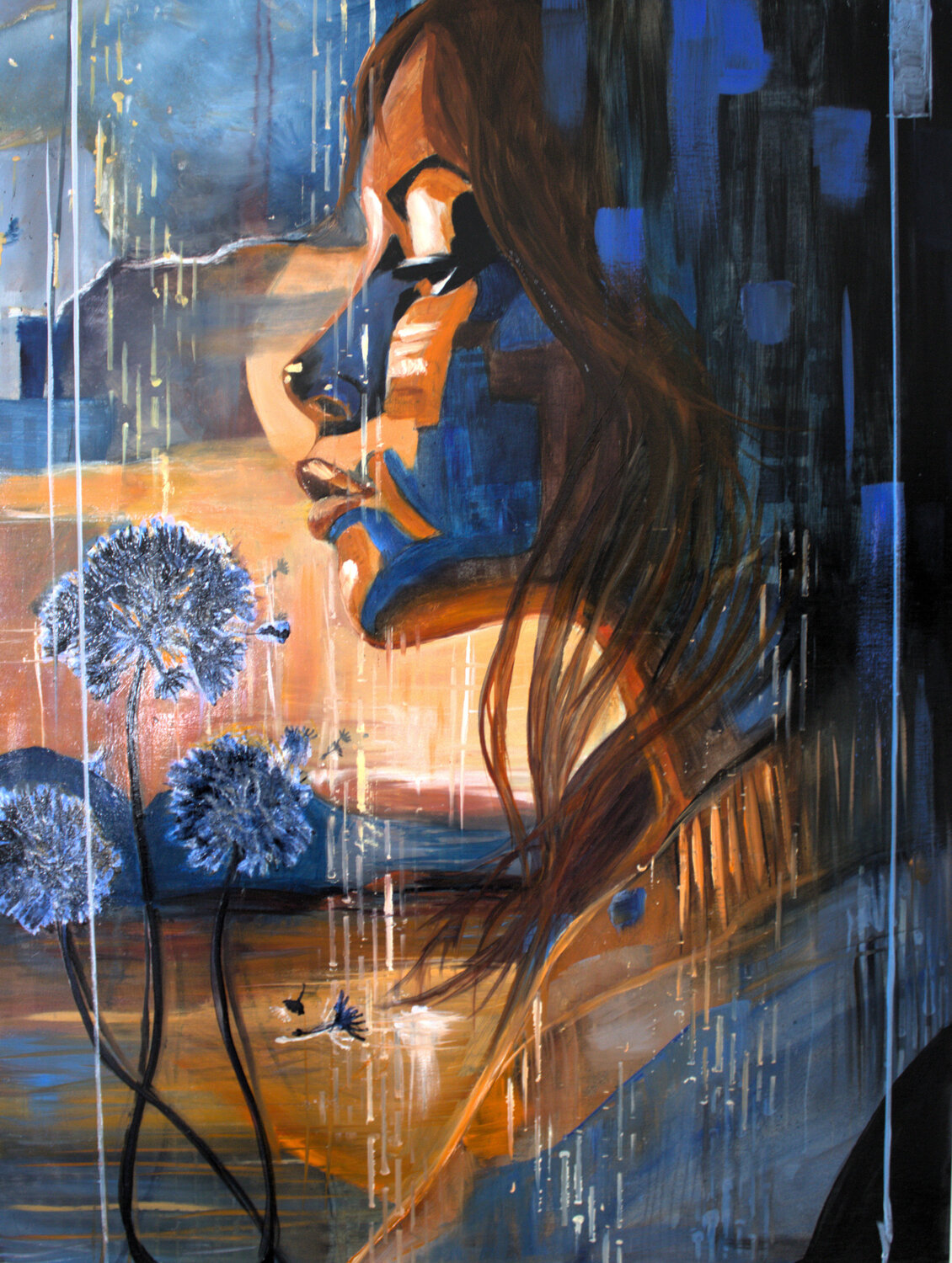 "Wishes"  Mixed Media Oil painting on Aluminum Panel Shannon Rios Original painting for sale