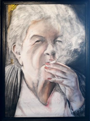 Retrato de mi madre (obra conjunta con la pintora Mette Nissen) by Nicolás Urquiza, Painting for Sale on Select