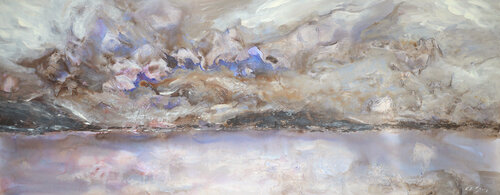 Last sip of coffee before the rain starts (Lake Zug) by Kiki Spring, Painting for Sale on Select
