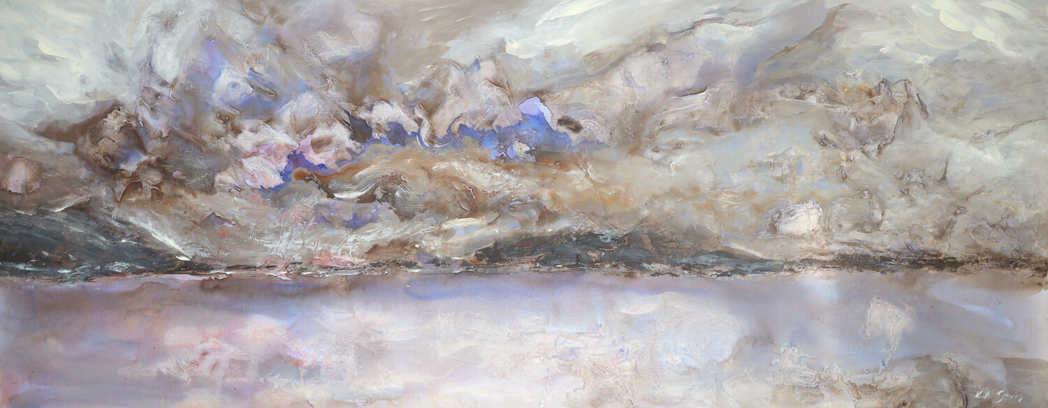 Last sip of coffee before the rain starts (Lake Zug) Kiki Spring Original painting for sale