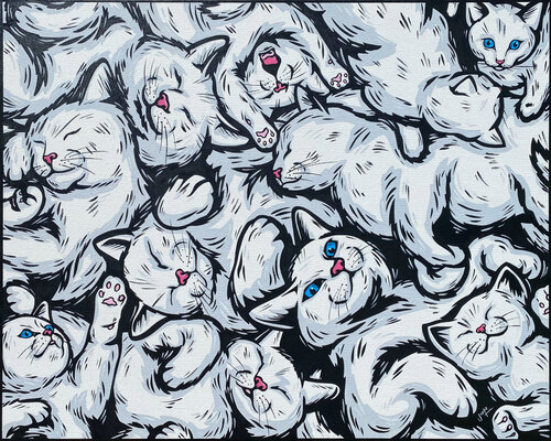 White Cats by Jamie Lee, Painting for Sale on Select