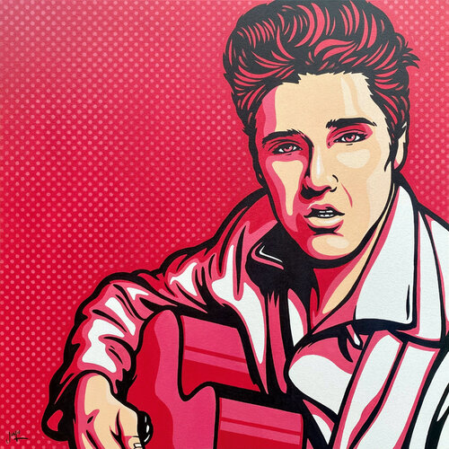 Elvis Presley On Pink by Jamie Lee, Painting for Sale on Select