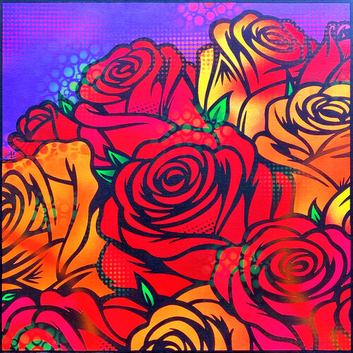 Roses On Purple by Jamie Lee, Painting for Sale on Select