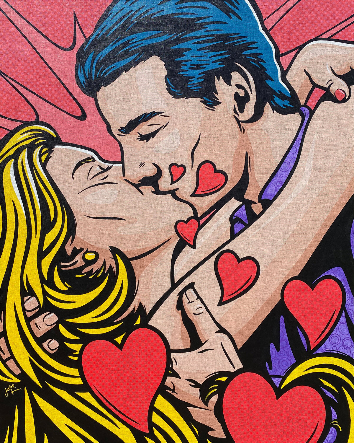 Kiss Me Jamie Lee Original painting for sale