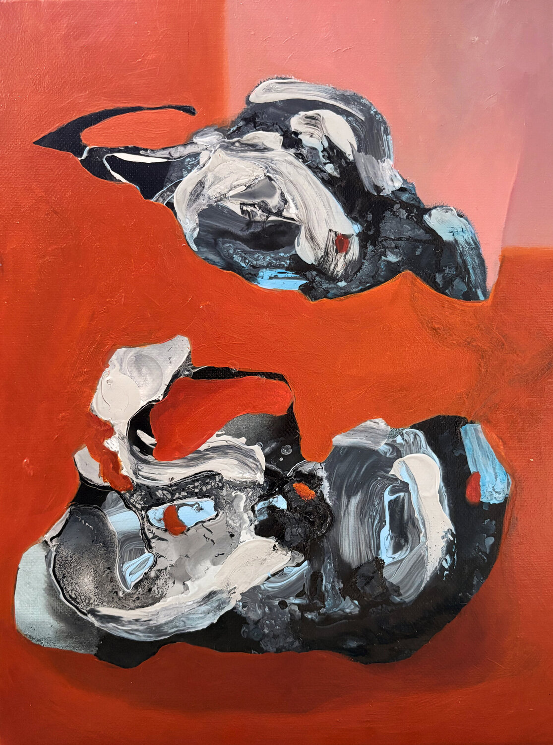 Protected - Abstract Ink Painting, Biomorphic Forms in Contemporary Minimalism Anika Kuntze Original painting for sale