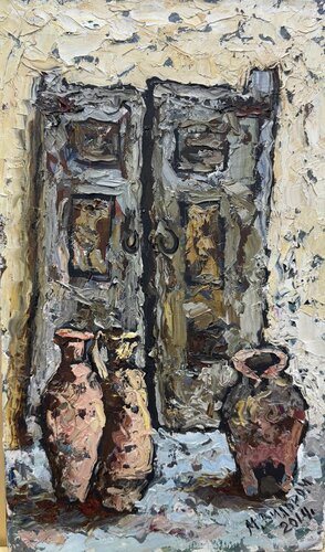 Old Door and Terracotta | Dilorom Mamedova by Dilorom Mamedova, Painting for Sale on Select