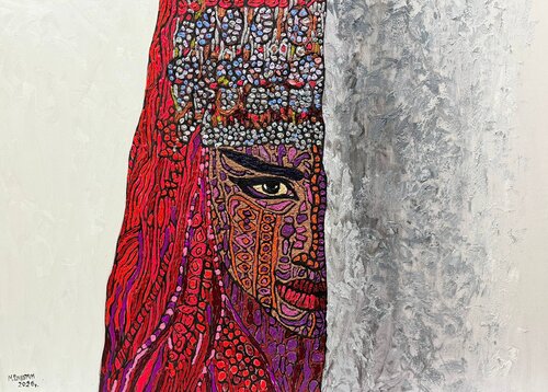 Woman of Fire | 3 D Impasto by Dilorom Mamedova by Dilorom Mamedova, Painting for Sale on Select