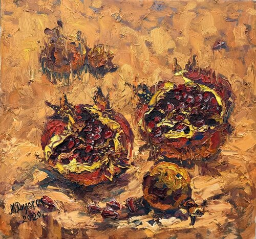 Autumn Pomegranates by Dilorom Mamedova, Painting for Sale on Select