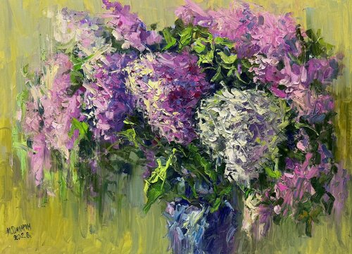 Breath of Lilacs by Dilorom Mamedova, Painting for Sale on Select