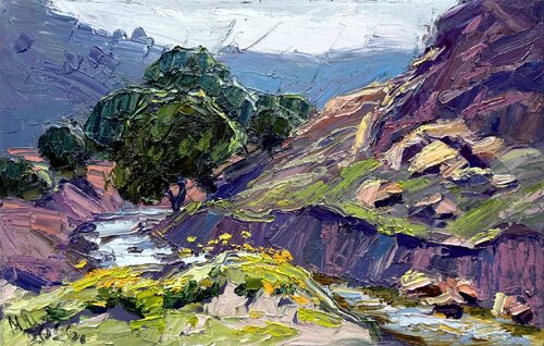 Lilac Gorge by Dilorom Mamedova, Painting for Sale on Select