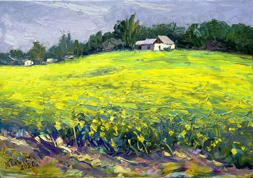 Song of the Yellow Field by Dilorom Mamedova, Painting for Sale on Select