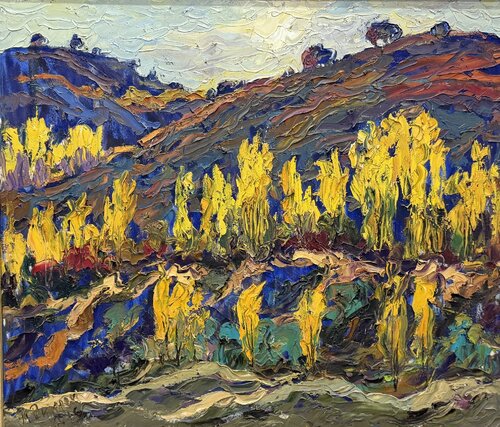 Autum in mountains by Dilorom Mamedova, Painting for Sale on Select